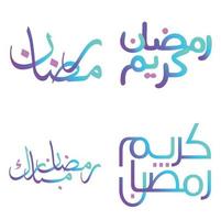 Gradient Ramadan Kareem Vector Design for Islamic Fasting Month with Elegant Calligraphy.