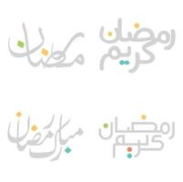 Elegant Ramadan Kareem Calligraphy for Islamic Month of Fasting. Arabic Logo Design. vector