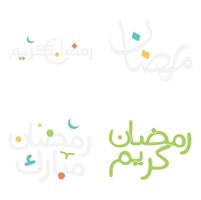 Ramadan Kareem Arabic Typography Vector Design for Holy Month of Fasting.