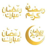 Arabic Calligraphy Vector Illustration for Celebrating Golden Ramadan Kareem.