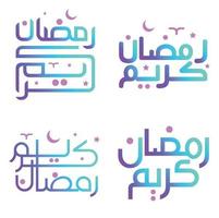 Gradient Ramadan Kareem Vector Design with Arabic Calligraphy for Muslim Greetings.