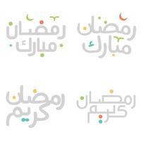 Elegant Vector Illustration of Ramadan Kareem Arabic Typography.