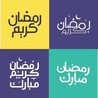 sencillo Arábica caligrafía paquete para celebrando Ramadán mubarak. vector