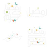 Ramadán kareem Arábica caligrafía diseño. vector ilustración para saludo tarjetas