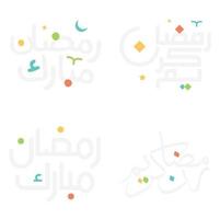 Elegant Ramadan Kareem Vector Illustration with Islamic Arabic Calligraphy Design.