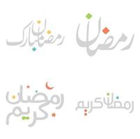 Vector Illustration of Ramadan Kareem Greetings in Arabic Calligraphy.