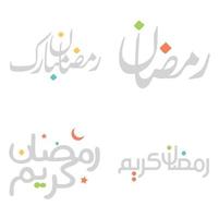 Vector Illustration of Ramadan Kareem Greetings in Arabic Calligraphy.