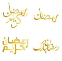 dorado Ramadán kareem Arábica caligrafía vector diseño para el santo mes de Ramadán.