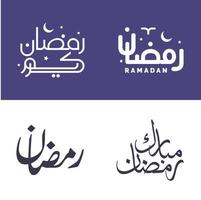 Vector Set of Simple Arabic Calligraphy for Ramadan Kareem Greetings.