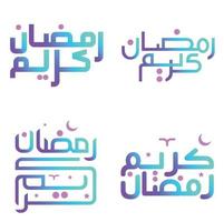 Vector Illustration of Gradient Ramadan Kareem with Islamic Calligraphy.