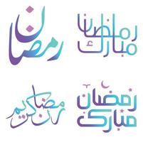 Celebrate the Holy Month of Ramadan with Gradient Arabic Calligraphy. vector