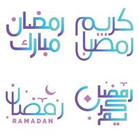 Celebrate Holy Month of Fasting with Gradient Ramadan Kareem Vector Illustration.