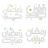 Vector Illustration of Ramadan Kareem Arabic Calligraphy for Muslim Celebrations.
