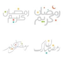 Ramadan Kareem Vector Design with Arabic Calligraphy for Muslim Blessings.
