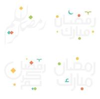 Elegant Ramadan Kareem Arabic Calligraphy Illustration in Vector Format.