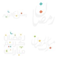 Ramadan Kareem Vector Design with Arabic Calligraphy for Muslim Greetings.