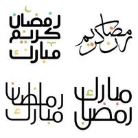 Black Ramadan Kareem Vector Design with Traditional Arabic Calligraphy.