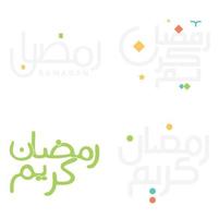 Celebrate Islamic Fasting Month with Ramadan Kareem Vector Illustration in Arabic.