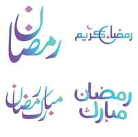 Vector Illustration of Ramadan Kareem with Gradient Arabic Calligraphy.