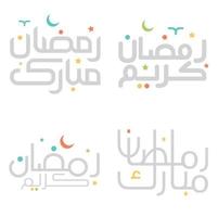 Arabic Greeting Typography Set for Ramadan Kareem Celebrations. vector