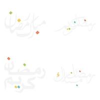Elegant Ramadan Kareem Vector Illustration in Arabic Calligraphy for Muslim Celebrations.