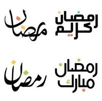 Black Ramadan Kareem Vector Design with Traditional Arabic Calligraphy.