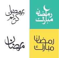 Modern and Simple Arabic Calligraphy Pack for Holy Month of Ramadan Greetings. vector