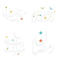 Elegant Ramadan Kareem Calligraphy for Islamic Month of Fasting. Arabic Logo Design. vector