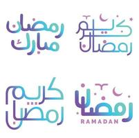 Elegant Gradient Vector Illustration of Ramadan Kareem with Arabic Calligraphy.