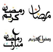 elegante negro vector ilustración de Ramadán kareem con Arábica caligrafía.