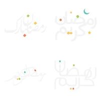 Multi-Style Arabic Typography for Ramadan Greetings in Handwriting Calligraphy. vector