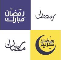 Vector Pack of Simple Arabic Calligraphy for Celebrating Ramadan Kareem.