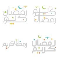 elegante Ramadán kareem Arábica caligrafía ilustración en vector formato.