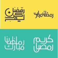 Vector Pack of Simple Arabic Calligraphy for Celebrating Ramadan Kareem.