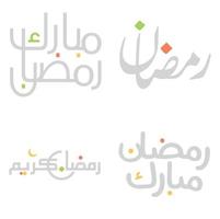 Ramadan Kareem Greeting Card with Islamic Arabic Typography Design. vector