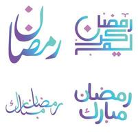 Gradient Arabic Calligraphy Vector Design for Celebrating Ramadan Kareem.