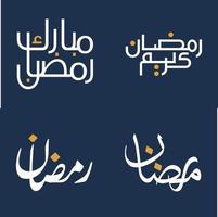 Elegant Ramadan Kareem Vector Design with White Calligraphy and Orange Design Elements.