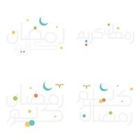 White Background Islamic Ramadan Kareem Vector Typography in Arabic Calligraphy.