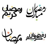 Vector Illustration of Black Ramadan Kareem Arabic Typography for Greetings.
