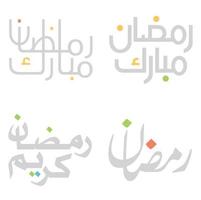 Ramadan Kareem Arabic Typography Vector Design for Holy Month of Fasting.