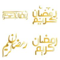 Golden Ramadan Kareem Vector Illustration with Elegant Arabic Calligraphy.