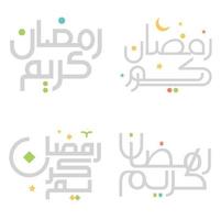 Elegant Vector Illustration of Ramadan Kareem Arabic Typography.