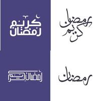 Vector Set of Simple Arabic Calligraphy for Celebrating Ramadan Kareem with Elegance.