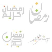 Arabic Typography Ramadan Kareem Wishes with Elegant Calligraphy. vector