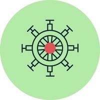 icono de vector de timón de barco