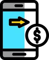 Send Money Mobile Vector Icon Design