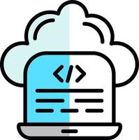 Cloud Coding Vector Icon Design