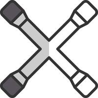 Cross Wrench Vector Icon Design