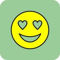 Smiling Face with Heart Eyes Vector Icon Design