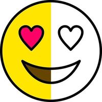 cara sonriente con diseño de icono de vector de ojos de corazón